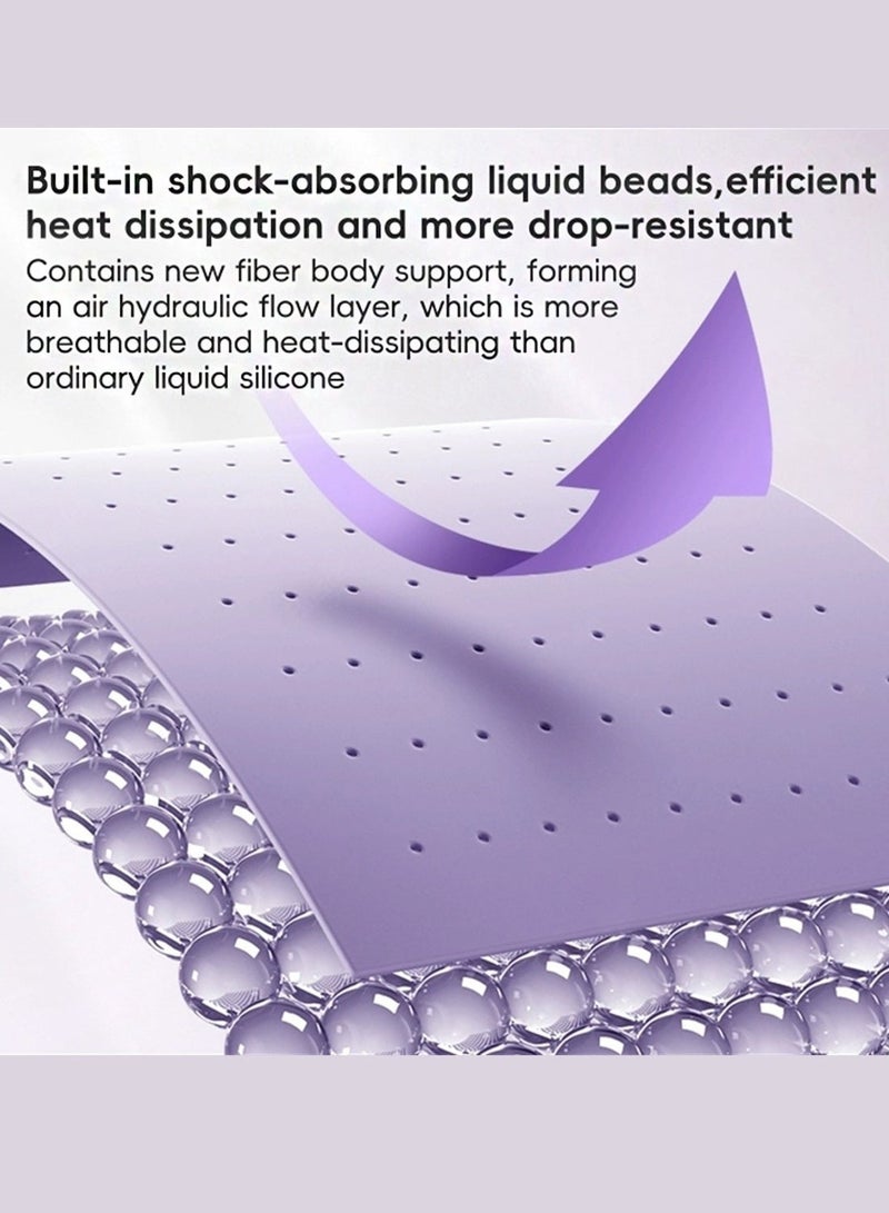 دبليو تيك أبل آيفون 17 5G 2025 غلاف غطاء سائل سيليكون فاخر عالي الجودة (MCRPSN) - أزرق صخري - Image 4